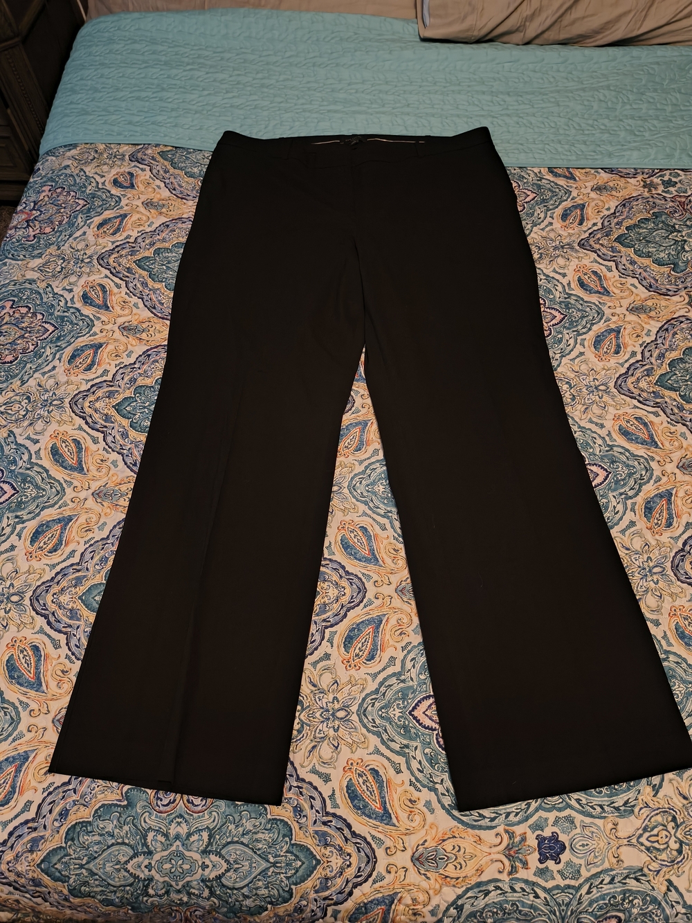 Ann Taylor Kate Fit Black Tailored Wide-Leg Pants